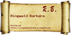 Ringwald Barbara névjegykártya